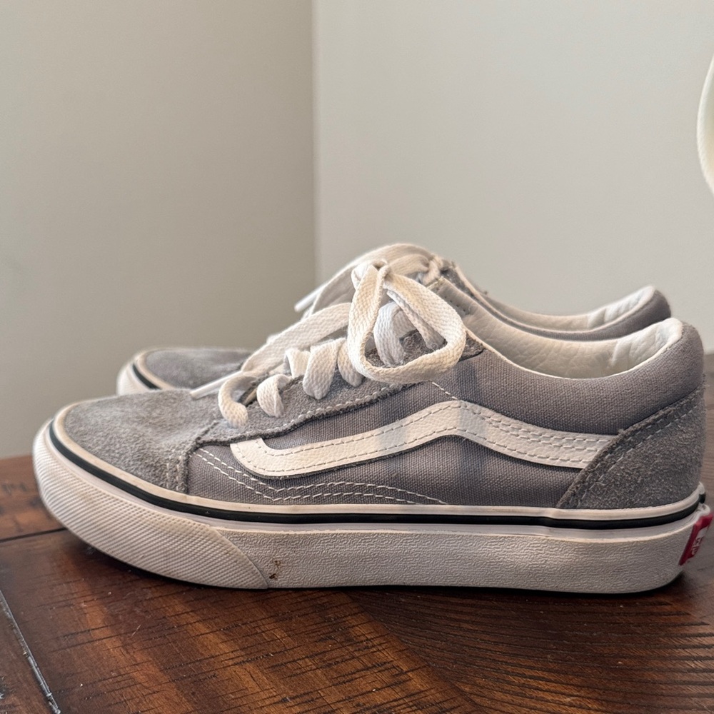 Vans Kids Gray and White Sneakers